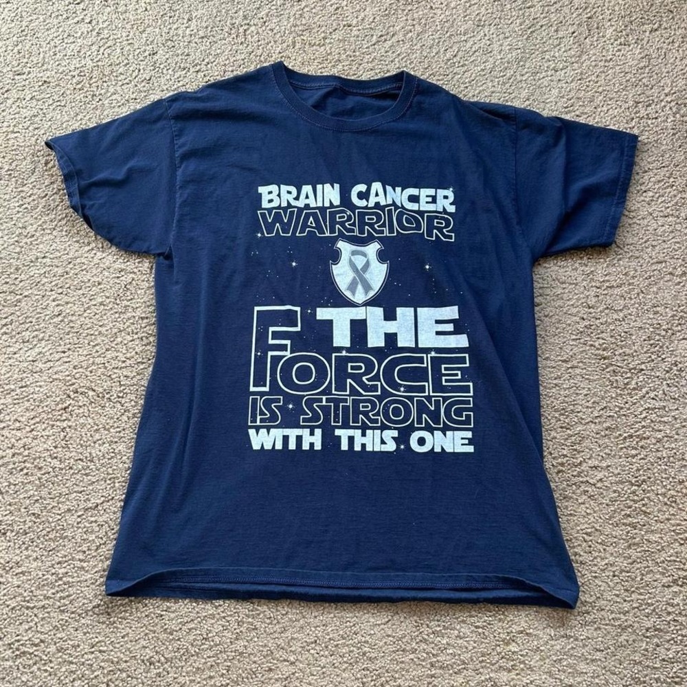 Custom brain cancer warrior "the force is strong with this one" shirt
